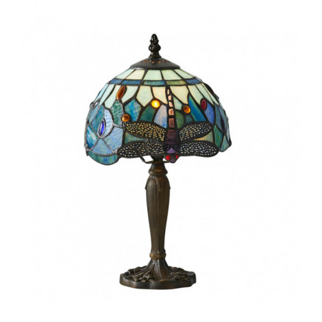 Lampe 20 cm Dragonfly Blue, verre et résine|Lampes à poser|Luminaire Center