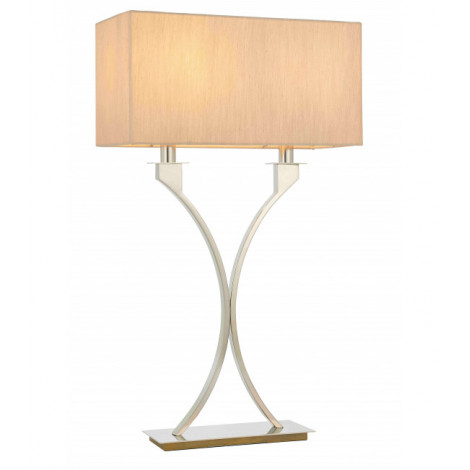 Lampe Vienna, nickel, abat-jour beige|Lampes à poser|Luminaire Center