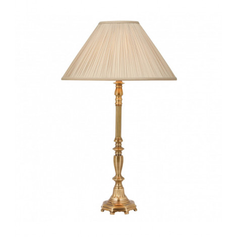 Lampe de table Asquith laiton et abat-jour beige imitation soie|Lampes à poser|Luminaire Center