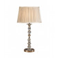 Lampe Polina, nickel et cristal, abat-jour beige 29 cm|Lampes à poser|Luminaire Center