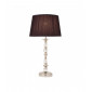 Lampe Polina, nickel et cristal, abat-jour noir 29 cm|Lampes à poser|Luminaire Center