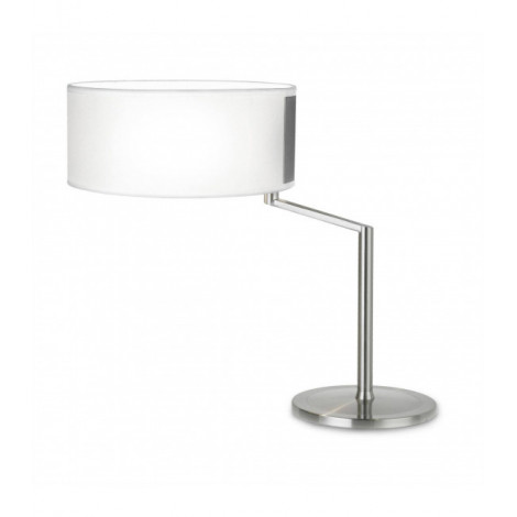 Lampe Twist, nickel satiné et abat jour blanc|Lampes à poser|Luminaire Center