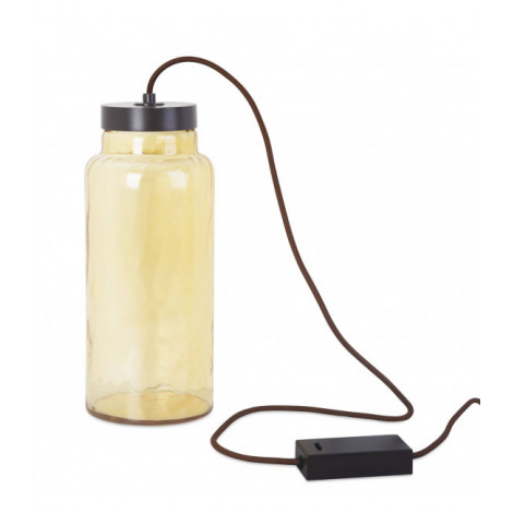 Lampe Raw, acier et verre, ambré|Lampes à poser|Luminaire Center