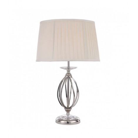 Lampe Aegean, nickel poli et verre, avec abat-jour|Lampes à poser|Luminaire Center