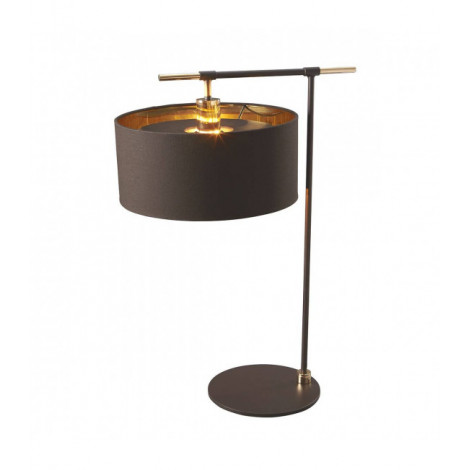 Lampe Balance, laiton poli, avec abat-jour marron|Lampes à poser|Luminaire Center