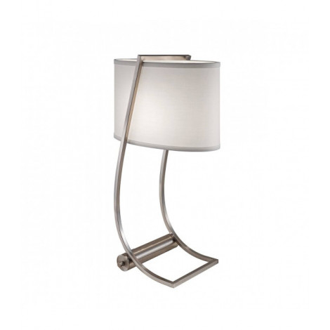 Lampe Lex, acier borssé, avec abat-jour et port USB|Lampes à poser|Luminaire Center