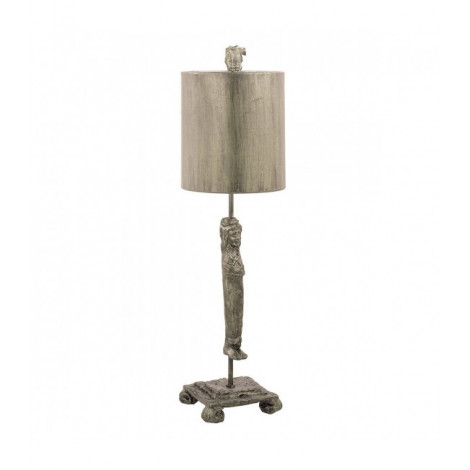 Lampe Caryatid, argent, avec abat-jour|Lampes à poser|Luminaire Center