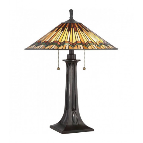 Lampe de table Alcott, bronze valliant, verre tiffany|Lampes à poser|Luminaire Center