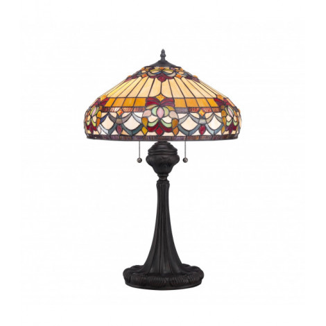 Lampe Belle Fleur, bronze vintage et verre Tiffany|Lampes à poser|Luminaire Center