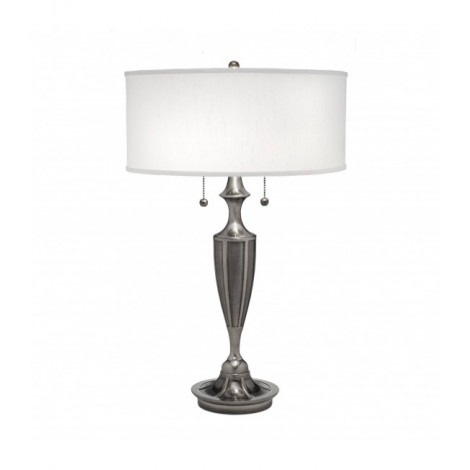 Lampe Gatsby, nickel antique, avec abat-jour blanc|Lampes à poser|Luminaire Center