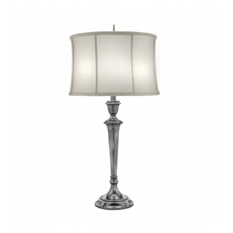 Lampe Syracuse, nickel antique avec abat-jour blanc cassé|Lampes à poser|Luminaire Center