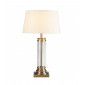 Lampe Pedestal, laiton antique et verre, avec abat-jour|Lampes à poser|Luminaire Center