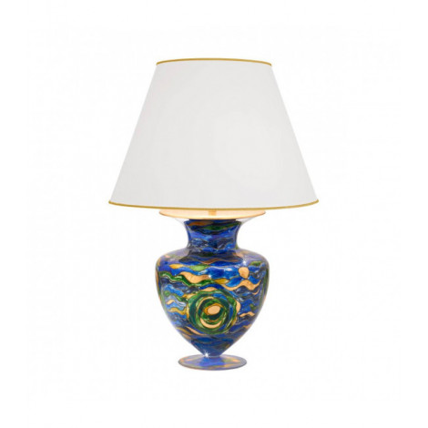 Lampe de table ANFORA Or 24 Carats 1 ampoule Bleu Aqua|Lampes à poser|Luminaire Center