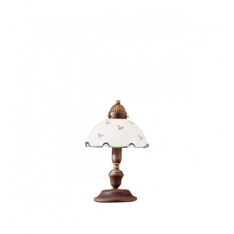 Lampe de table style cosy NONNA laiton antique en verre mat|Lampes à poser|Luminaire Center