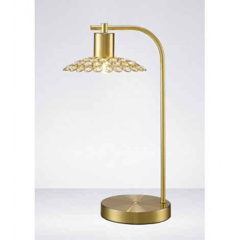 Lampe de Table Ellen 1 Ampoule laiton satiné/cristal|Lampes à poser|Luminaire Center