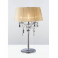 Lampe de Table Olivia avec Abat jour bronze 3 Ampoules chrome poli/cristal|Lampes à poser|Luminaire Center