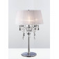 Lampe de Table Olivia avec Abat jour blanc 3 Ampoules chrome poli/cristal|Lampes à poser|Luminaire Center