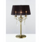 Lampe de Table Olivia avec Abat jour noir 3 Ampoules laiton antique/cristal|Lampes à poser|Luminaire Center