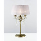 Lampe de Table Olivia avec Abat jour blanc 3 Ampoules laiton antique/cristal|Lampes à poser|Luminaire Center