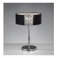 Lampe de Table Evelyn rond avec Abat jour noir 2 Ampoules chrome poli/cristal|Lampes à poser|Luminaire Center