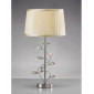 Lampe de Table Willow avec Abat jour crème 1 Ampoule chrome poli/cristal|Lampes à poser|Luminaire Center
