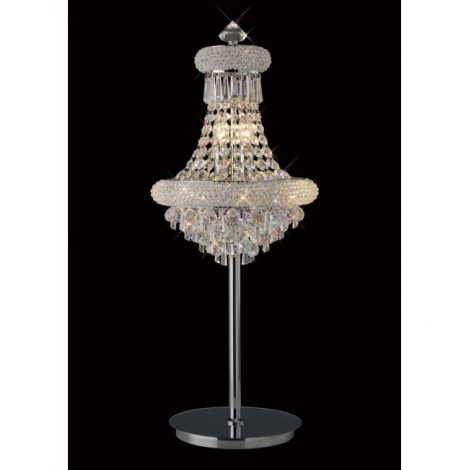 Lampe de Table Alexetra 5 Ampoules chrome poli/cristal|Lampes à poser|Luminaire Center