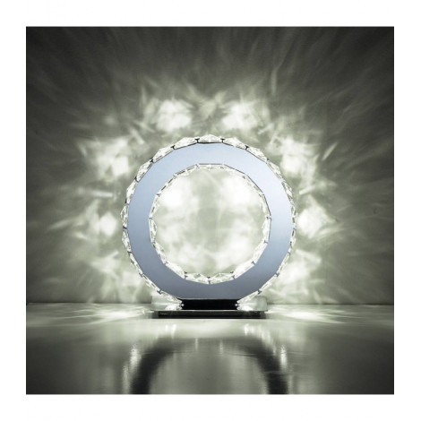 Lampe de table ronde Galaxy 10W LED 6000K chrome poli/cristal|Lampes à poser|Luminaire Center