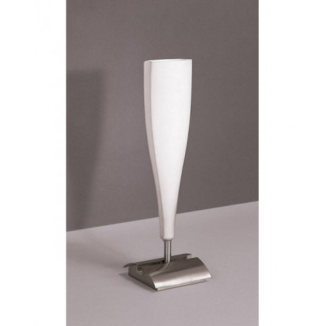 Lampe de Table Java Small 1 Ampoule E14, nickel satiné/verre blanc dépoli|Lampes à poser|Luminaire Center