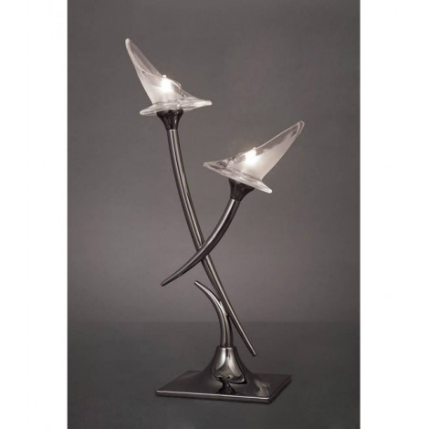Lampe de Table Flavia 2 Ampoules G9, chrome noir|Lampes à poser|Luminaire Center