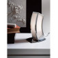 Lampe Duna E27 de Table 1 Ampoule E27, chrome poli/arylique blanc|Lampes à poser|Luminaire Center