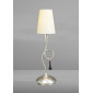 Lampe de Table Paola 1 Ampoule E14, argent peint avec Abat jour crème & noir Gla|Lampes à poser|Luminaire Center