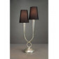 Lampe de Table Paola 2 Ampoules E14, argent peint avec Abat jour noirs|Lampes à poser|Luminaire Center