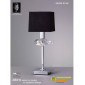 Lampe de Table Akira 1 Ampoule E14, chrome poli avec Abat jour noir|Lampes à poser|Luminaire Center