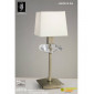 Lampe de Table Akira 1 Ampoule E14, laiton antique avec Abat jour crème|Lampes à poser|Luminaire Center