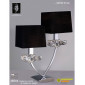Lampe de Table Akira 2 Ampoules E14, chrome poli avec Abat jour noirs|Lampes à poser|Luminaire Center