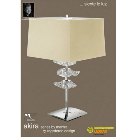 Lampe de Table Akira 3 Ampoules E27, laiton antique avec Abat jour crème|Lampes à poser|Luminaire Center