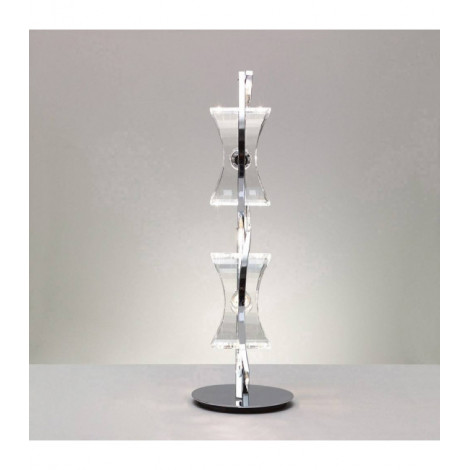 Lampe de Table Kromo 2 Ampoules G9 Looped Frame, chrome poli|Lampes à poser|Luminaire Center