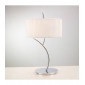 Lampe de Table Eve 2 Ampoules E27 Large, chrome poli avec Abat jour blanc rond|Lampes à poser|Luminaire Center