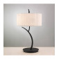 Lampe de Table Eve 2 Ampoules E27 Large, anthracite avec Abat jour blanc rond|Lampes à poser|Luminaire Center