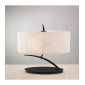 Lampe de Table Eve 2 Ampoules E27 Small, anthracite avec Abat jour blanc ovale|Lampes à poser|Luminaire Center