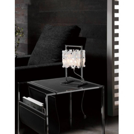 Lampe de Table Tokio 1 Ampoule G9, blanc brillant/chrome poli|Lampes à poser|Luminaire Center