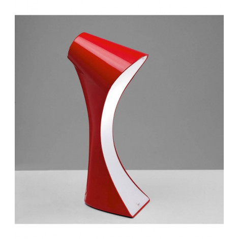 Lampe de Table Ora 1 Ampoule E27, rouge brillant/arylique blanc/chrome poli|Lampes à poser|Luminaire Center