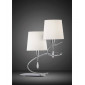Lampe de Table Mara 2 Ampoules E14, chrome poli avec Abat jours blanc ivoire|Lampes à poser|Luminaire Center