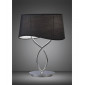 Lampe de Table Ninette 2 Ampoules E14 Large, chrome poli avec Abat jour noir|Lampes à poser|Luminaire Center