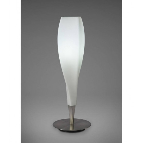 Lampe de Table Neo 1 Ampoule E27, nickel satiné/verre blanc dépoli|Lampes à poser|Luminaire Center