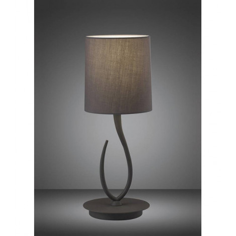 Lampe de Table Lua 1 Ampoule E27, Small gris cendré avec Abat jour gris cendré|Lampes à poser|Luminaire Center