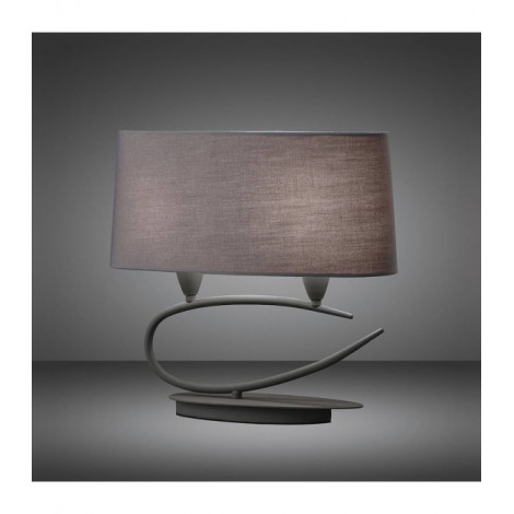 Lampe de Table Lua 2 Ampoules E27, gris cendré avec Abat jours gris cendré|Lampes à poser|Luminaire Center
