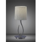 Lampe de Table Lua 1 Ampoule E27, nickel satiné Small avec Abat jour blanc|Lampes à poser|Luminaire Center