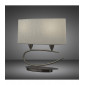 Lampe de Table Lua 2 Ampoules E27, nickel satiné avec Abat jour blanc|Lampes à poser|Luminaire Center