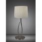 Lampe de Table Lua 1 Ampoule E27, nickel satiné Large avec Abat jour blanc|Lampes à poser|Luminaire Center